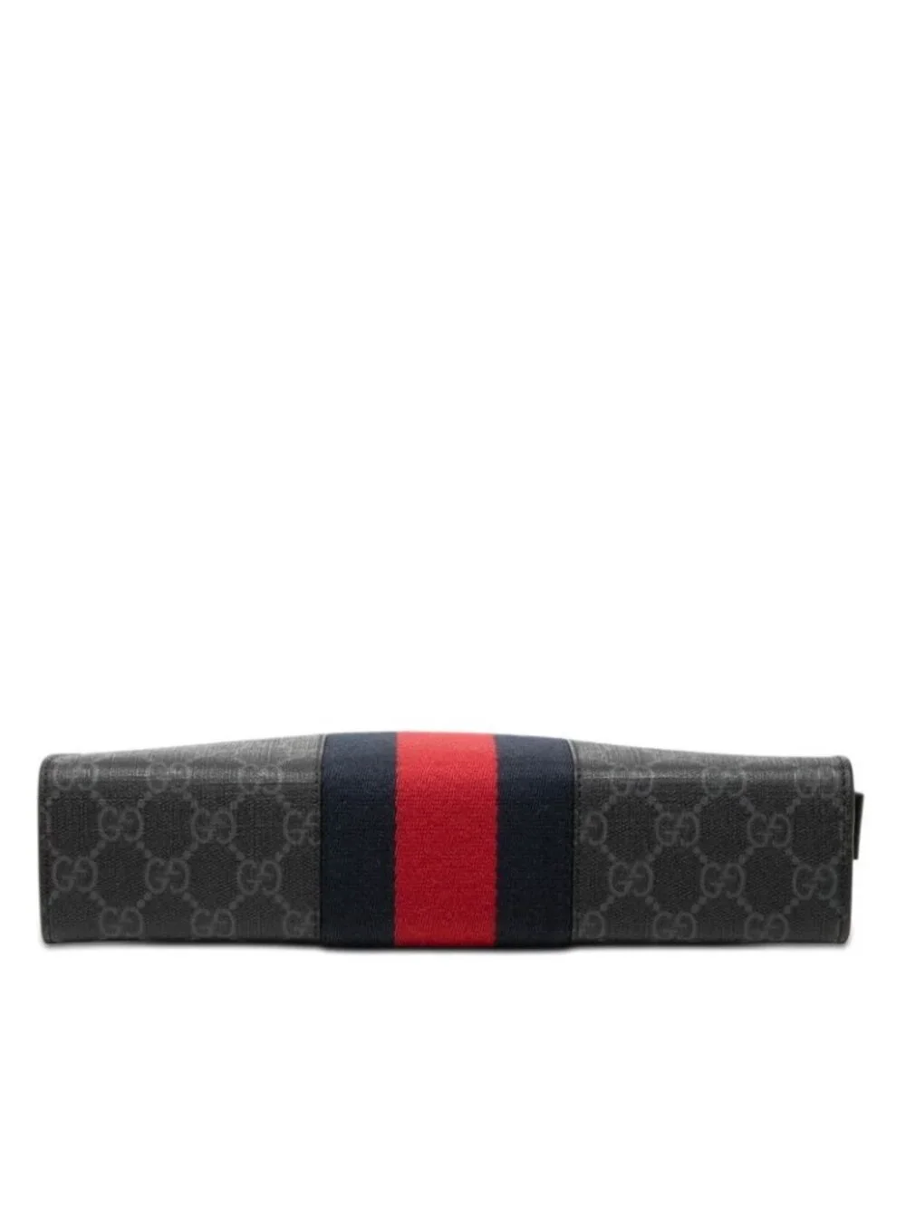Gucci GG Supreme Sherry Line Clutch Black Leather
